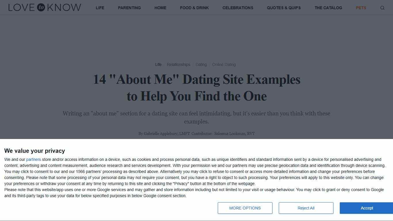 14 "About Me" Dating Site Examples to Help You Find the One LoveToKnow